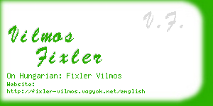 vilmos fixler business card
